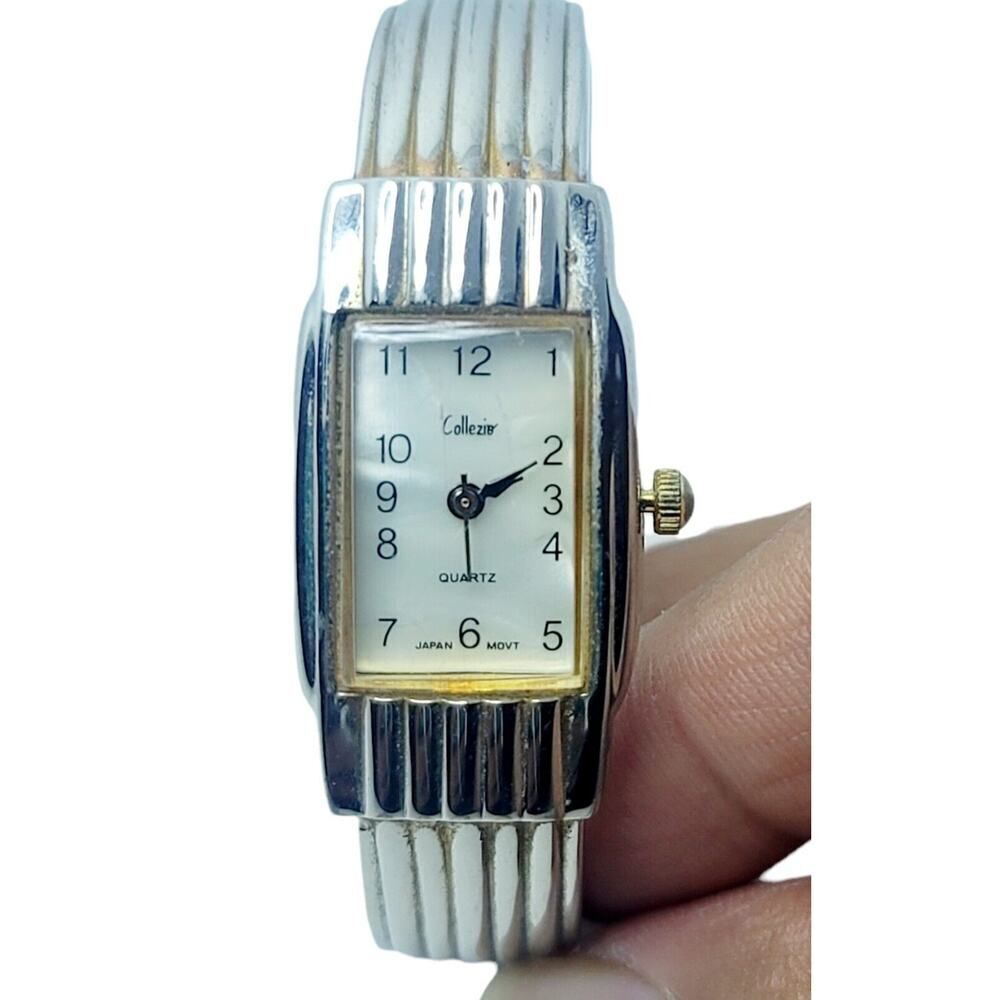 Vintage COLLEZIO Women's Cuff Watch Square Face‎ New Battery READ